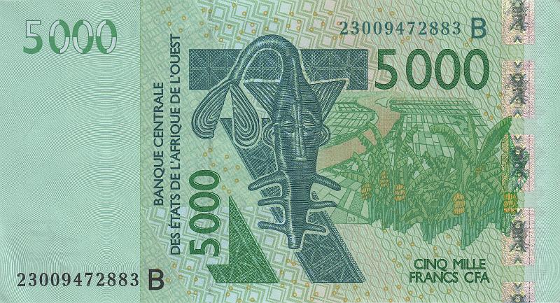 BCE_02_A.JPG - Западно Африканский союз, (B - Бенин), 2003(2021)г, 5000 франков КФА.