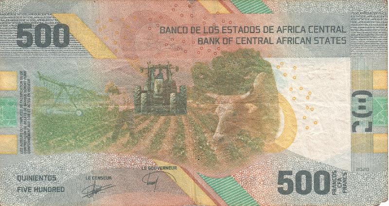 BEA_05_B.JPG - BEAC (CEMAC), 500 francs CFA, VF.