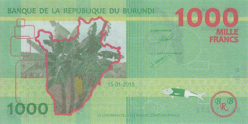 BUR_05_B.JPG - Burundi, 1000 francs, UNC.