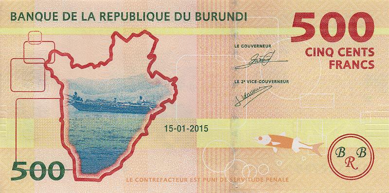 BUR_06_B.JPG - Burundi, 500 francs, UNC.