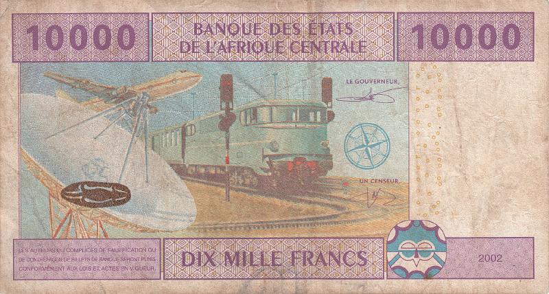 EQG_01_B.JPG - Republic of Equatorial Guinea, 10 000 francs, VF.