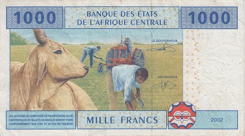 EQG_02_B.JPG - Republic of Equatorial Guinea, 1000 francs, XF.