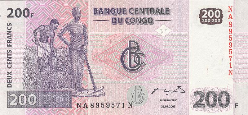 CNG_01_A.JPG - Конго, 2007г., 200 франков.
