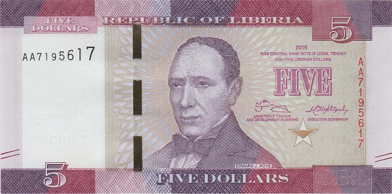 LBR_03_A.JPG - Либерия, 2016г., 5 долларов.