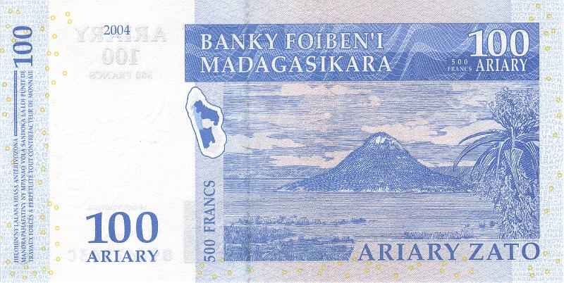 MDG_02_B.JPG - Madagascar, 100 ariary, UNC.