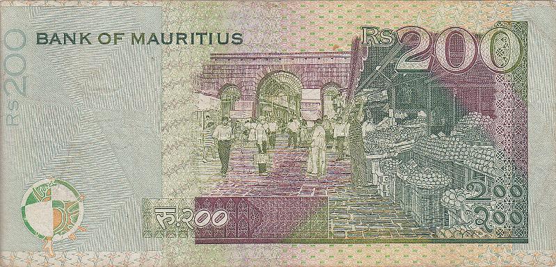 MAU_02_B.JPG - Mauritius, 200 rupees, F.