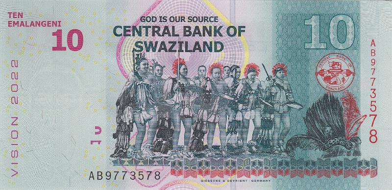 SWZ_04_B.JPG - Swaziland, 10 emalangeni, UNC.