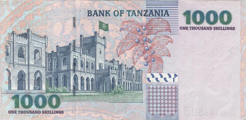 TAN_02_B.JPG - Tanzania, 1000 shillings, VF.