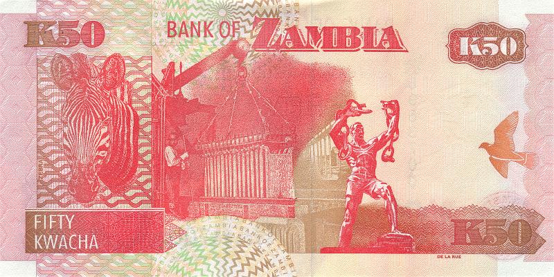 ZAM_02_B.JPG - Zambia, 50 kwacha, UNC.