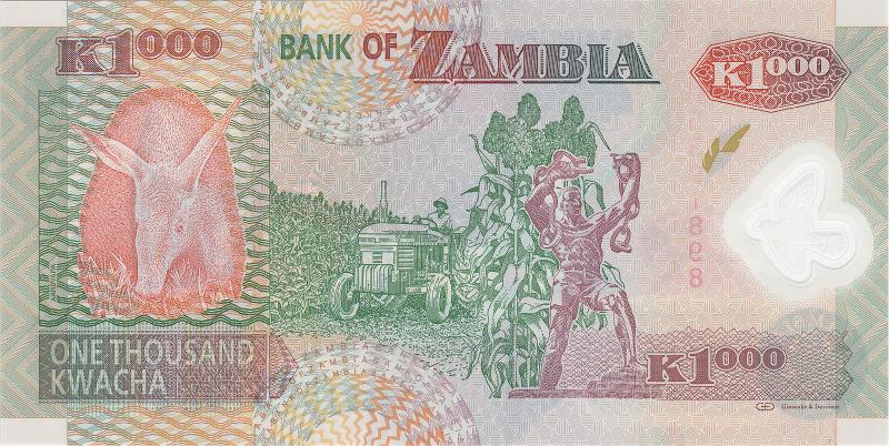 ZAM_04_B.JPG - Zambia, 1000 kwacha, UNC.