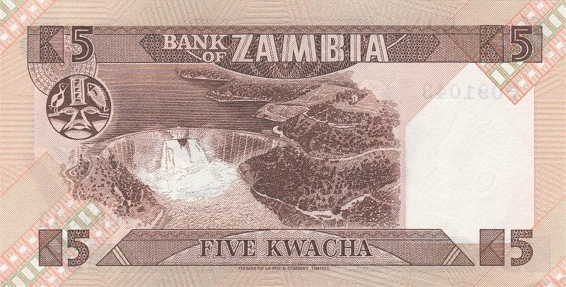 ZAM_05_B.JPG - Zambia, 5 kwacha, UNC.