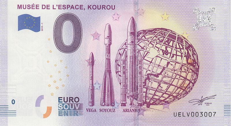 EUR_06_A.JPG - Евро, 2019г., 0 евро,(Музей космоса, о.Куру)