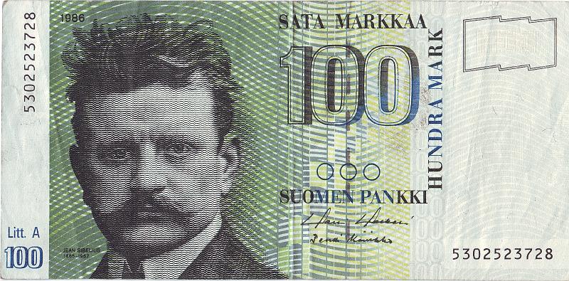FIN_01_A.JPG - Финляндия, 1986г., 100 марок.