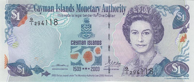 CMN_03_A.JPG - Каймановы острова, 2003г., 1 доллар (памятная - 500 лет открытия островов).