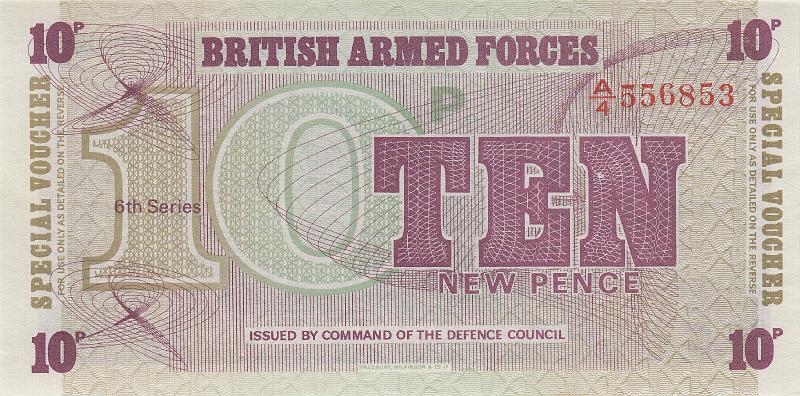 ENG_07_A.JPG - Англия, 1972г., 10 новых пенсов (British Military Special Vouchers, 6-th series).