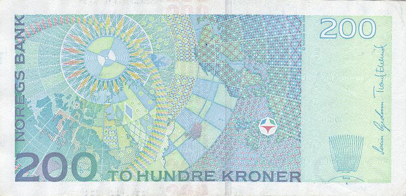 NOR_02_B.JPG - Norway, 200 krones, XF.