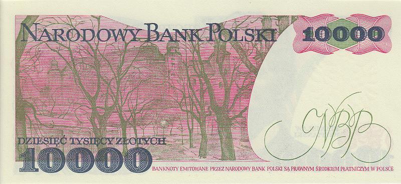 POL_09_B.JPG - Poland, 10 000 zloty, UNC.