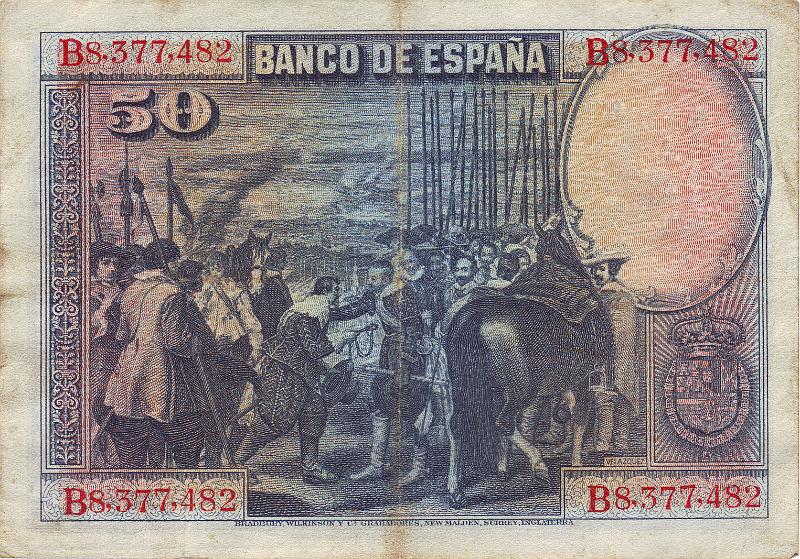 ESP_03_B.JPG - Spain, 50 pesets, VF.