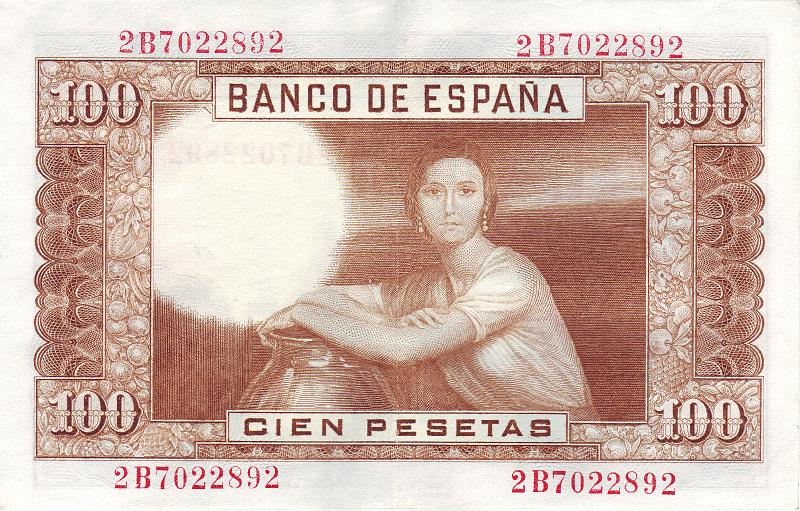 ESP_09_B.JPG - Spain, 100 pesets, aUNC.
