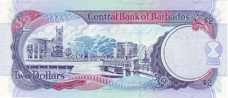 BRB_01_B.JPG - Barbados, 2 dollars, UNC.