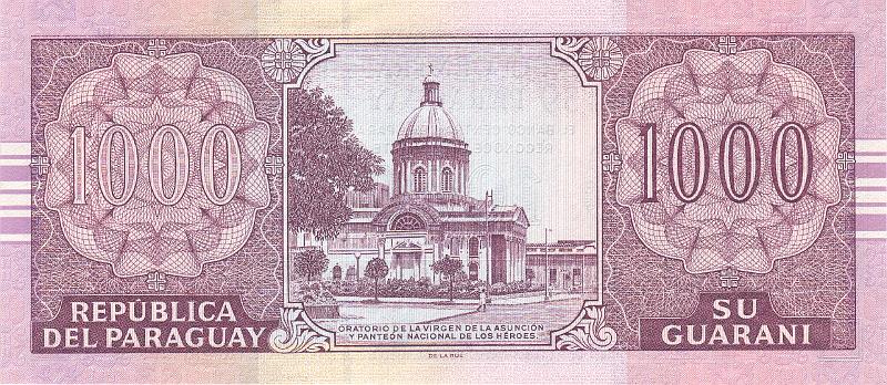 PRG_01_B.JPG - Paraguay, 1000 guaranies, UNC.