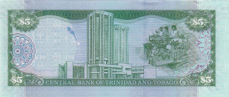 TAT_04_B.JPG - Trinidad and Tobago, 5 dollars, UNC.