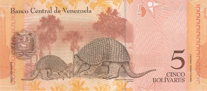 VNZ_06_B.JPG - Venezuela (Bolivarian Republic of Venezuela), 5 bolivares, UNC.