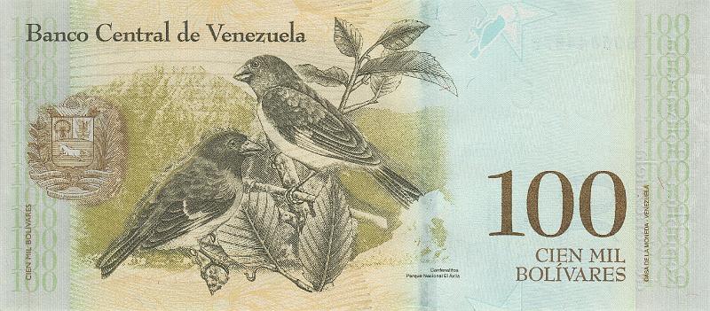 VNZ_13_B.JPG - Venezuela (Bolivarian Republic of Venezuela), 100 000 bolivares, UNC.